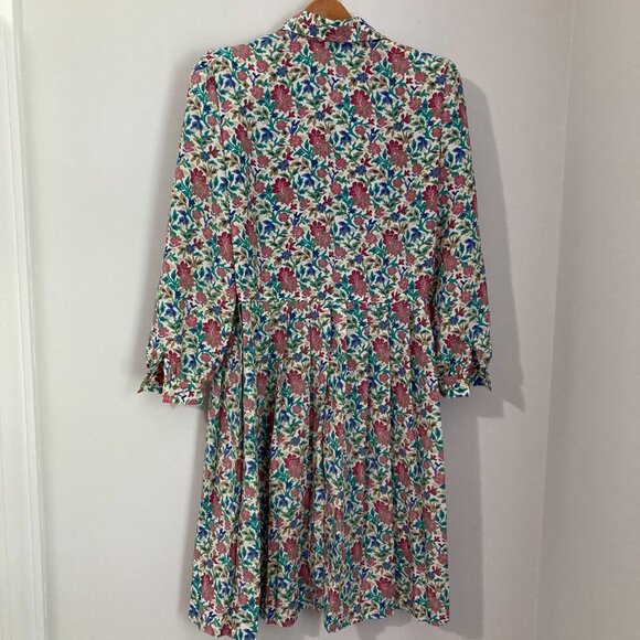 Charter Petite Womens Vintage Size 6 Long Sleeve Floral Dress Collar Polyester - Picture 7 of 13